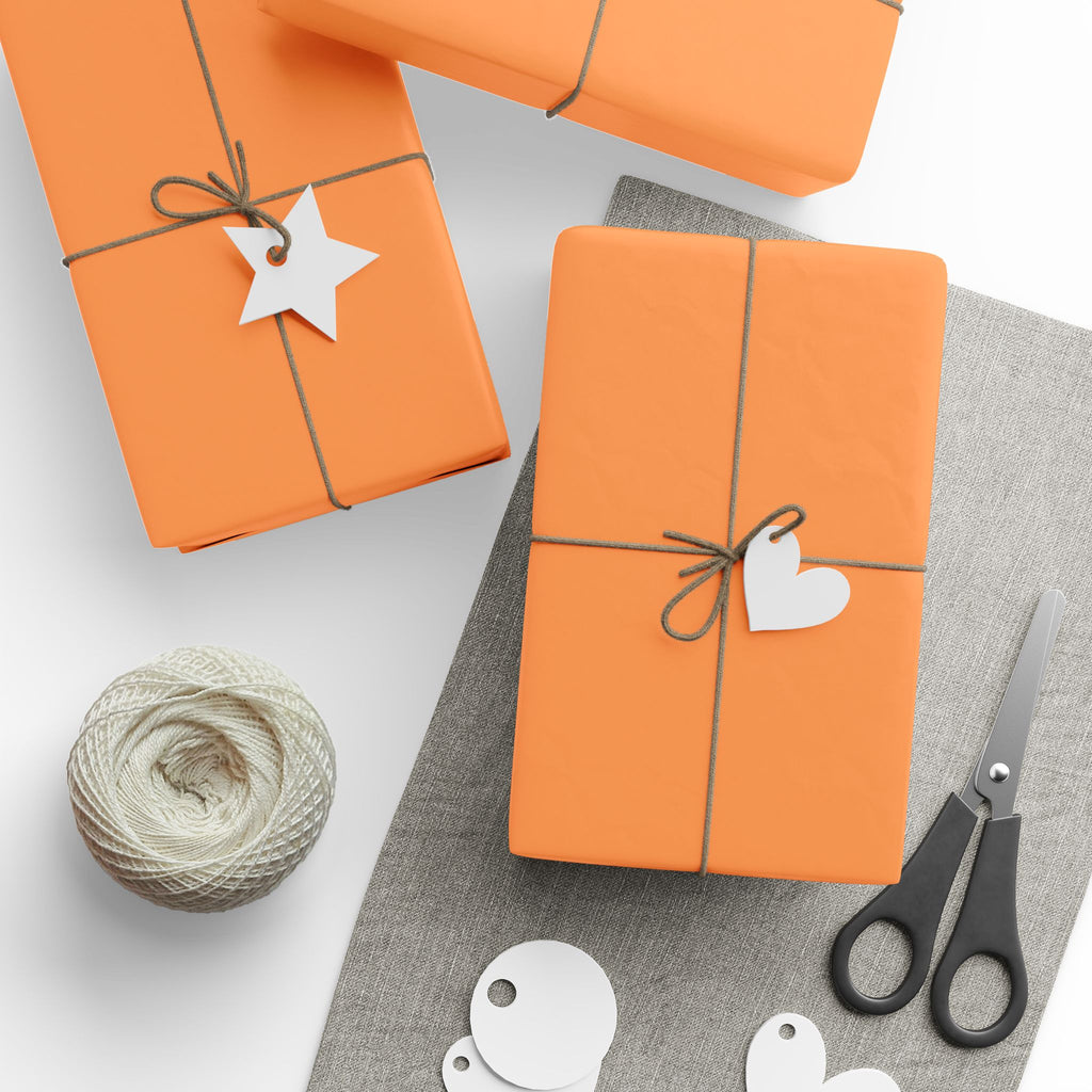 Solid Mango Wrapping Paper - Holiday Gift Wrapping Paper Roll