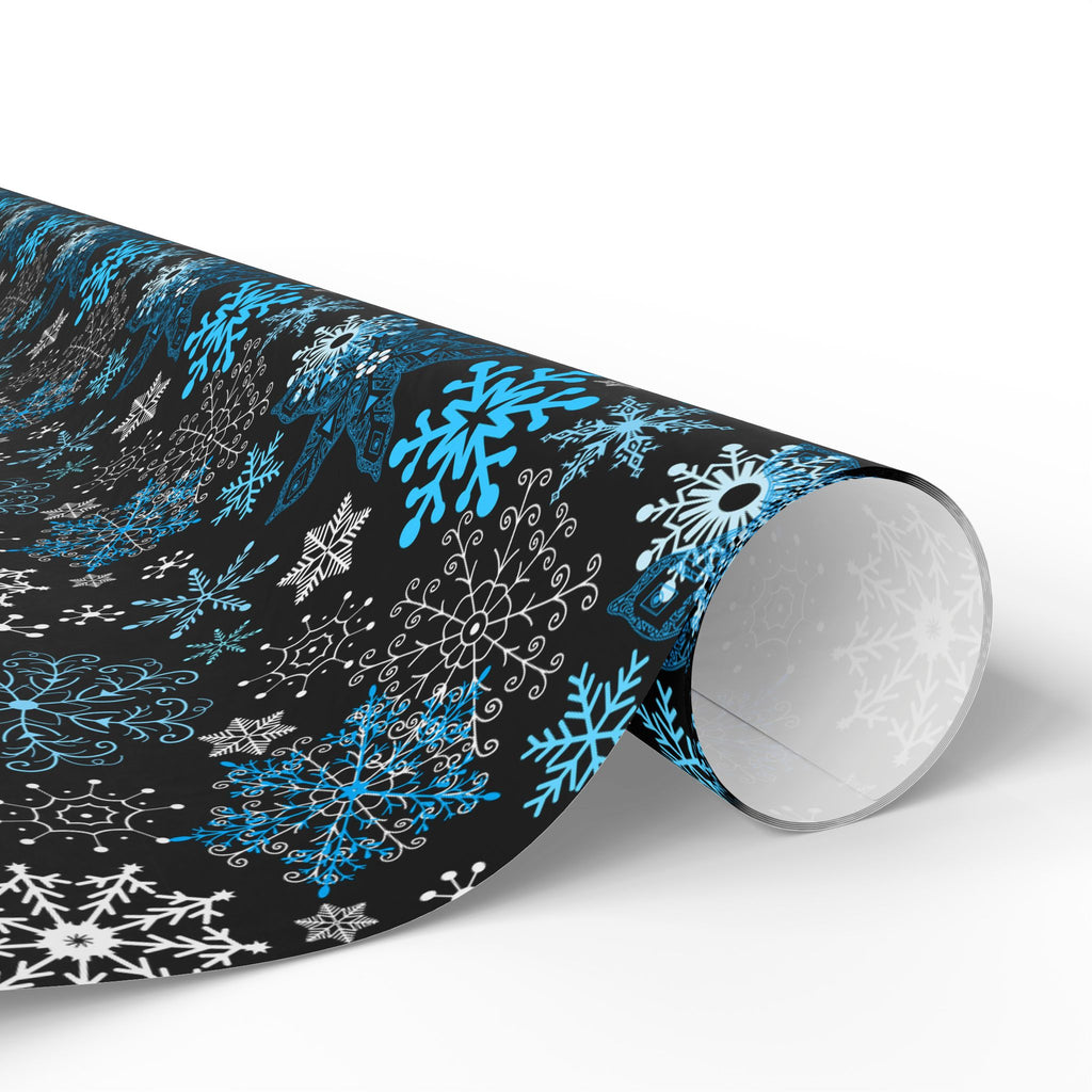 Christmas Dark Snowfall Wrapping Paper | Holiday Gift Wrapping Paper Roll