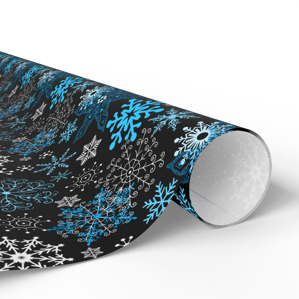 Christmas Dark Snowfall Wrapping Paper | Holiday Gift Wrapping Paper Roll