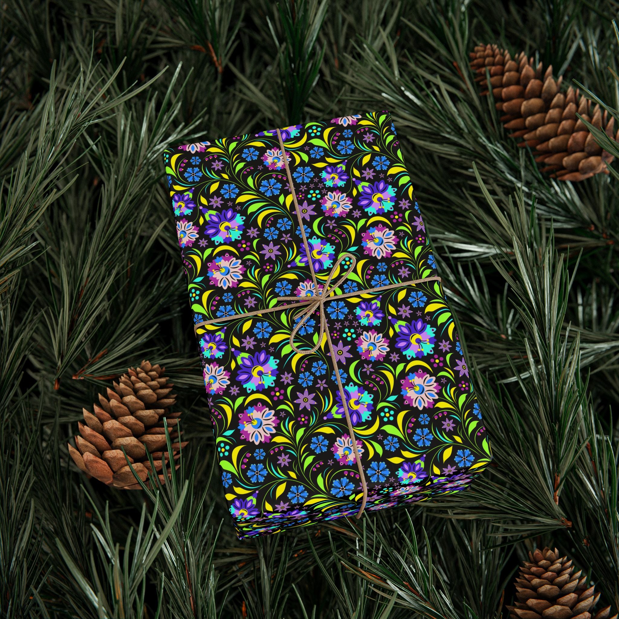 Floral Design 008 Wrapping Paper - Holiday Gift Wrapping Paper Roll