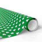 St Patrick's Day Clover on Green Wrapping Paper | Holiday Gift Wrapping Paper Roll