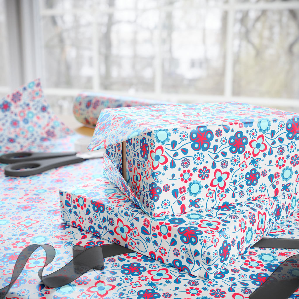 Floral Design 001 Wrapping Paper - Holiday Gift Wrapping Paper Roll