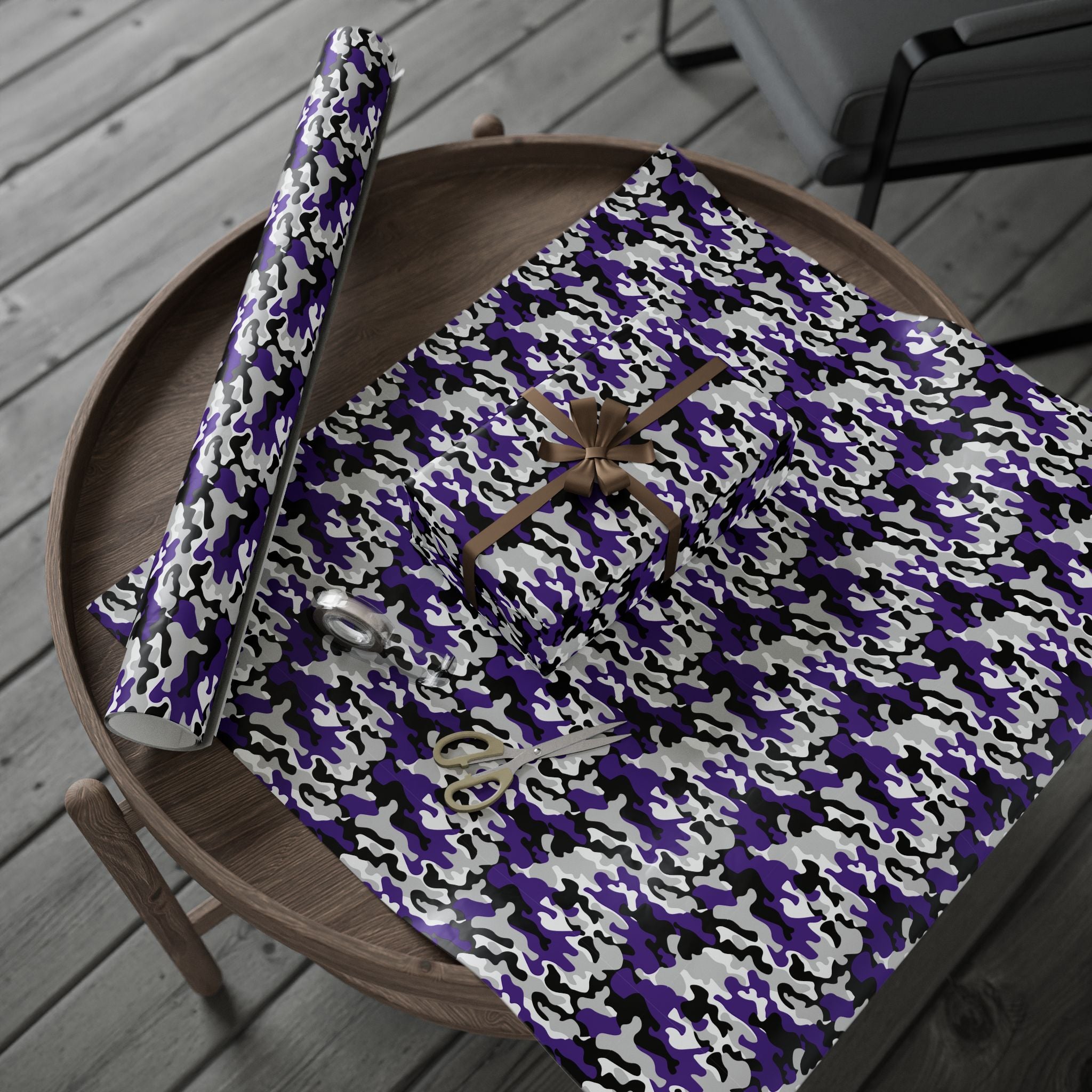 Northwestern Wildcats Inspired Camoflauge Wrapping Paper - Holiday Gift Wrapping Paper Roll