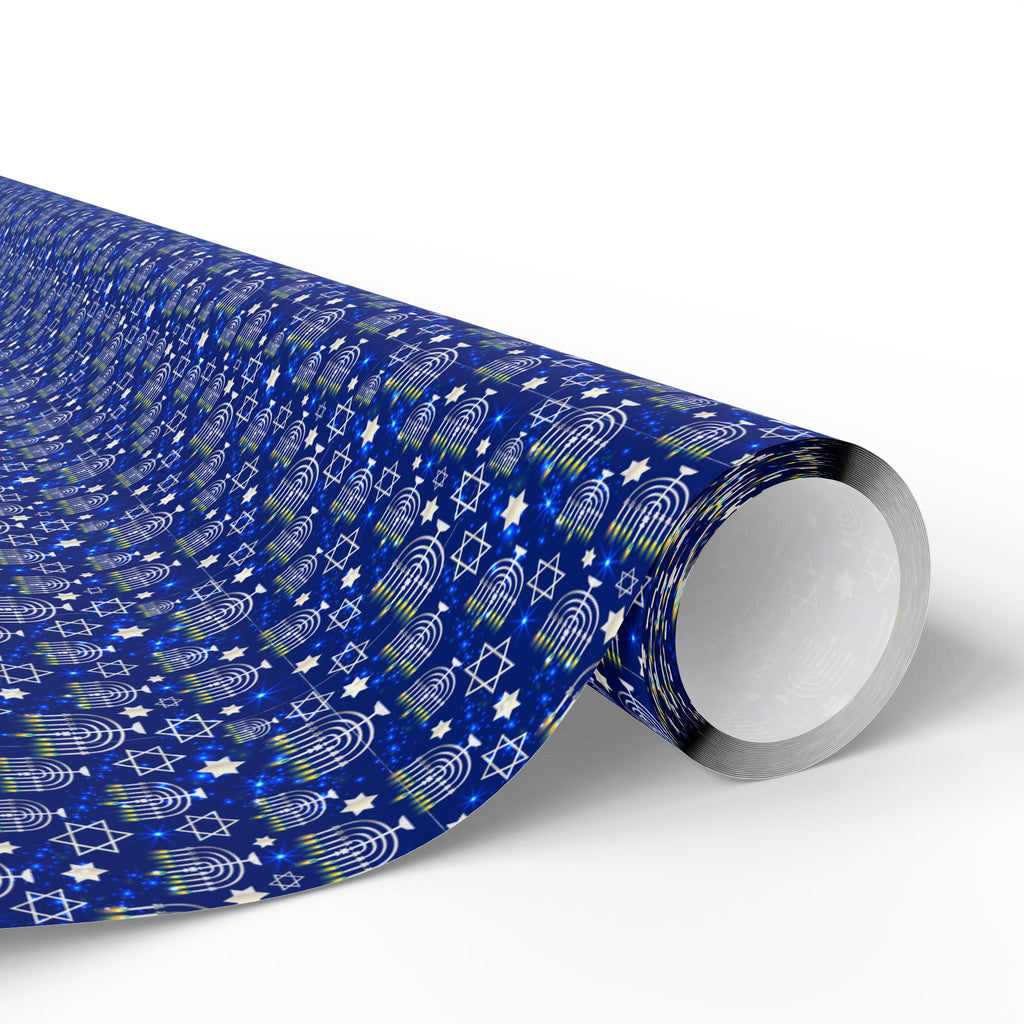 Hanukkah Glowing Star Wrapping Paper | Holiday Gift Wrapping Paper Roll