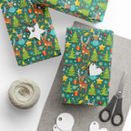Christmas Cartoon Reindeer Wrapping Paper | Holiday Gift Wrapping Paper Roll