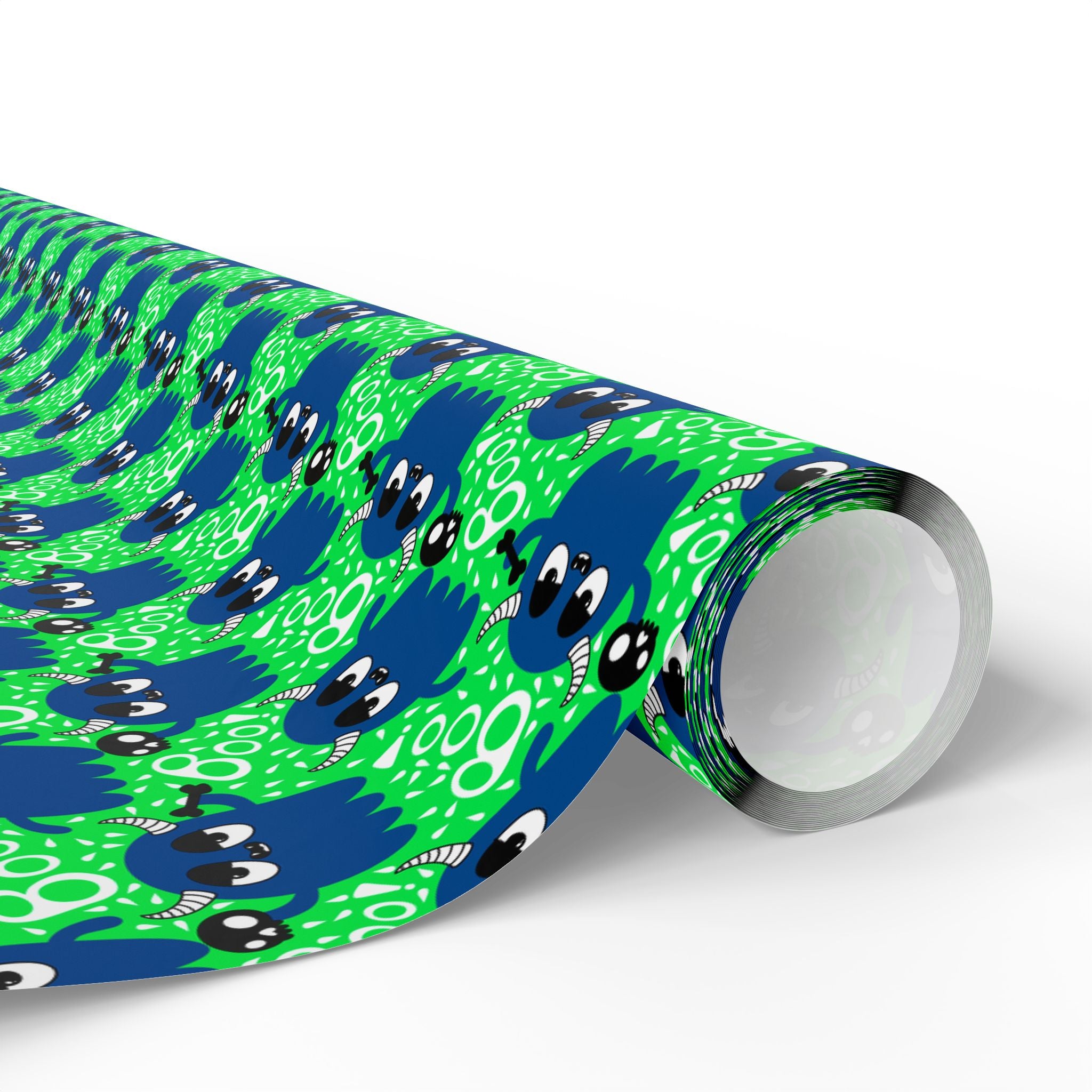Halloween Horned Ghosts Wrapping Paper | Holiday Gift Wrapping Paper Roll