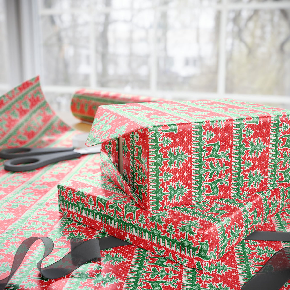 Christmas Ugly Starscape Wrapping Paper | Holiday Gift Wrapping Paper Roll