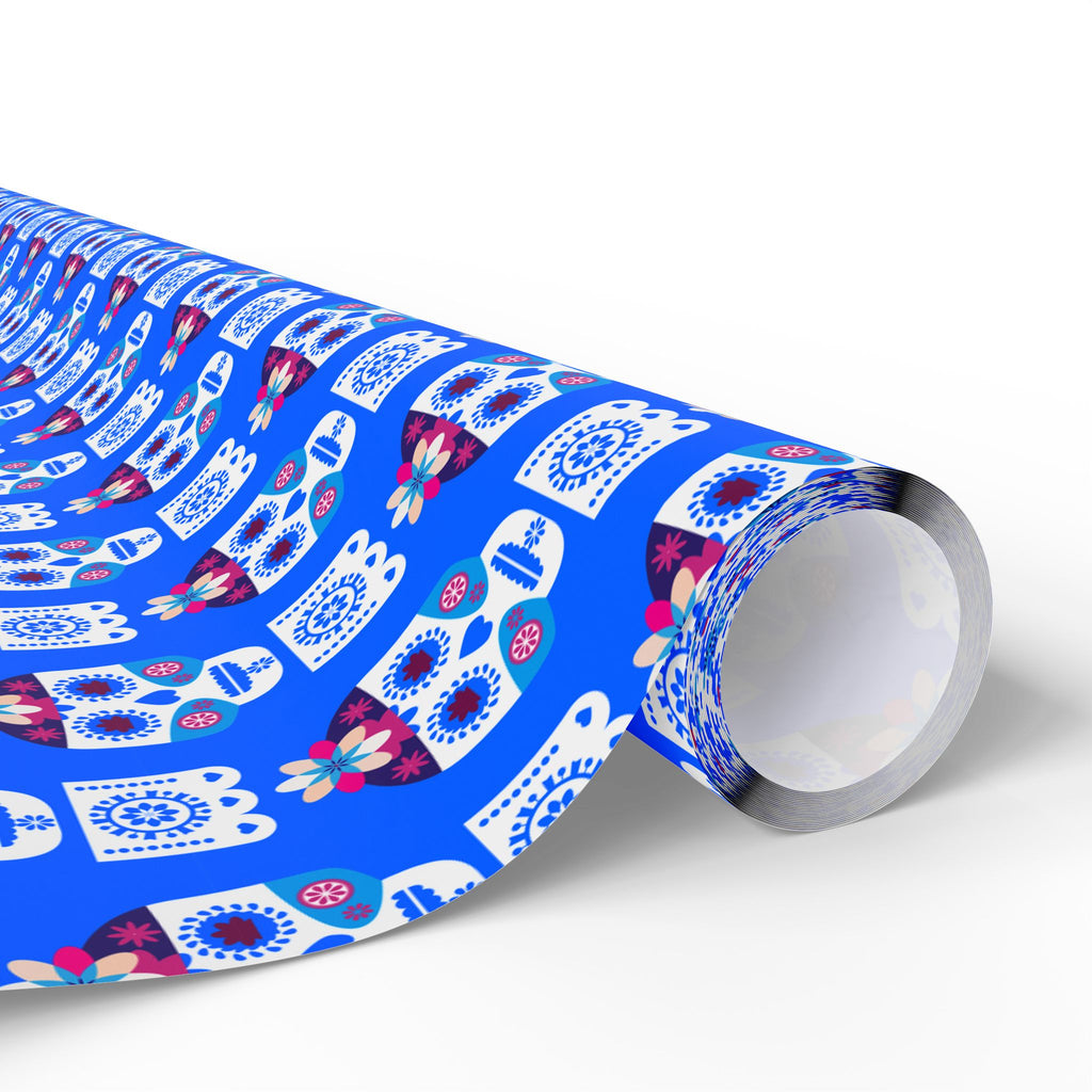 Day of the Dead Flower Head Wrapping Paper | Holiday Gift Wrapping Paper Roll