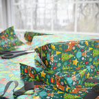Christmas Cartoon Reindeer Wrapping Paper | Holiday Gift Wrapping Paper Roll