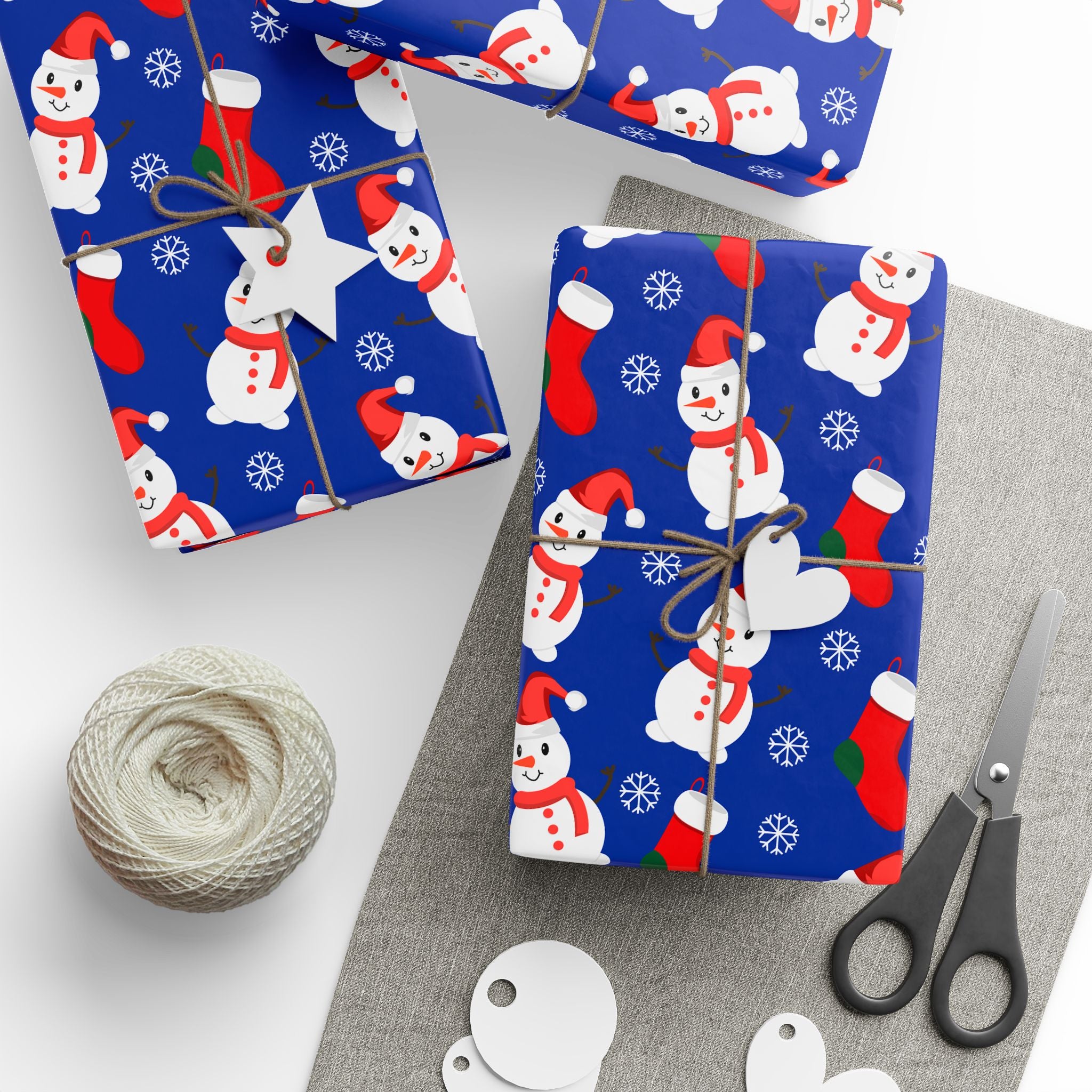 Christmas Frosty's Stockings Wrapping Paper | Holiday Gift Wrapping Paper Roll