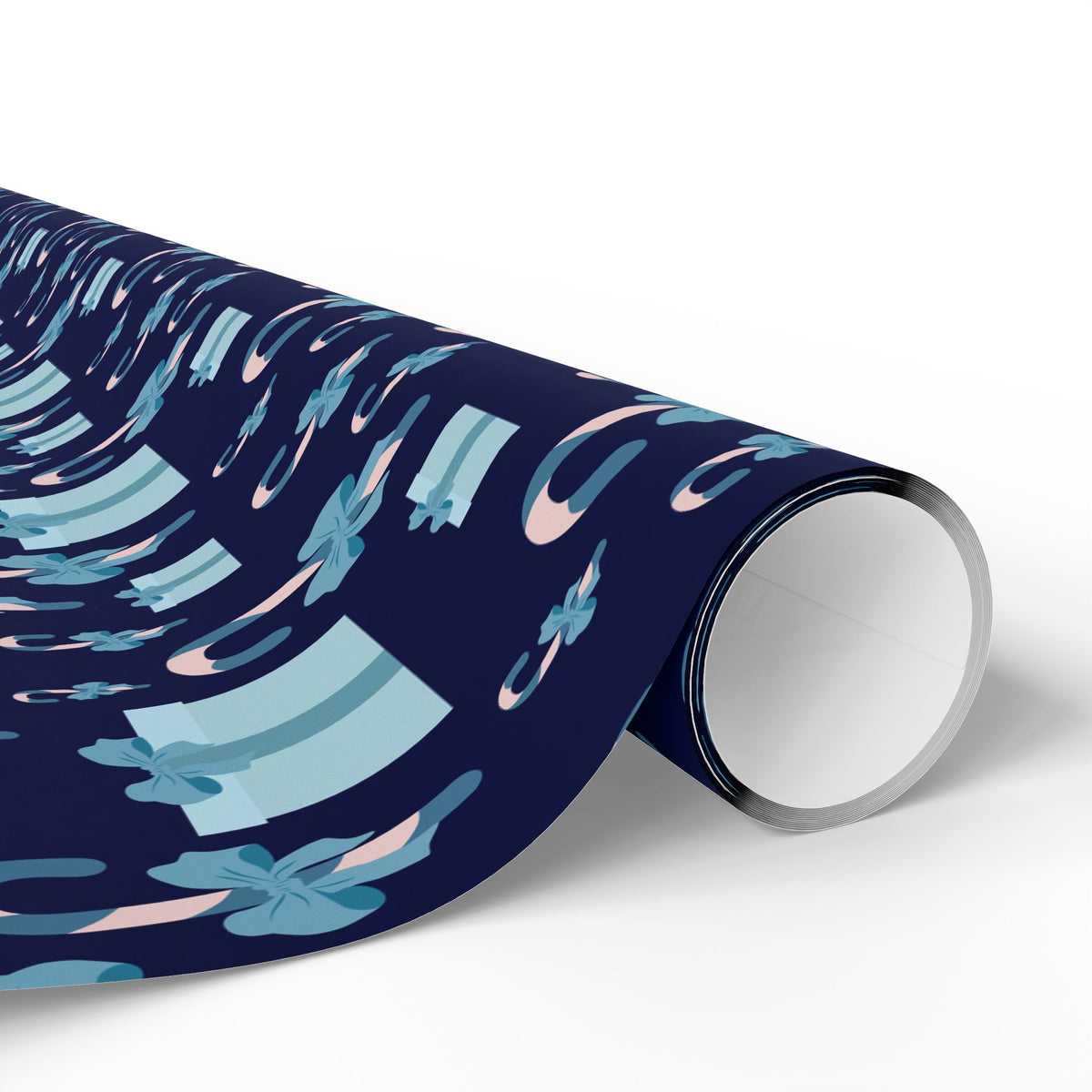 Christmas Blue Candy Canes Wrapping Paper | Holiday Gift Wrapping Paper