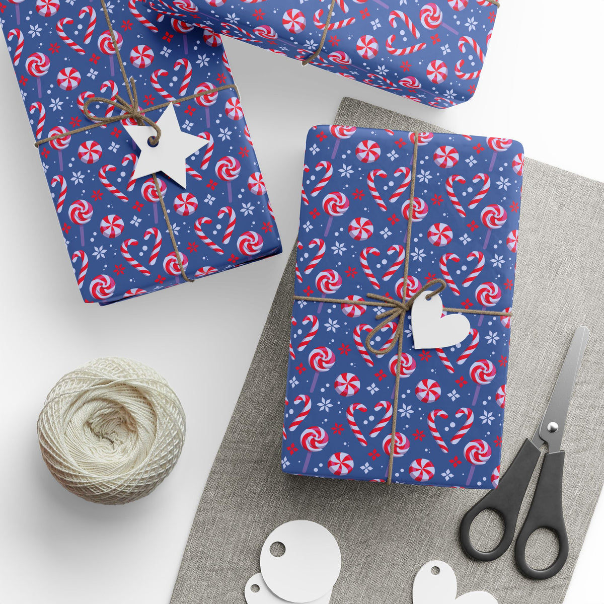 Christmas Peppermint Swirls Wrapping Paper | Holiday Gift Wrapping Paper Roll
