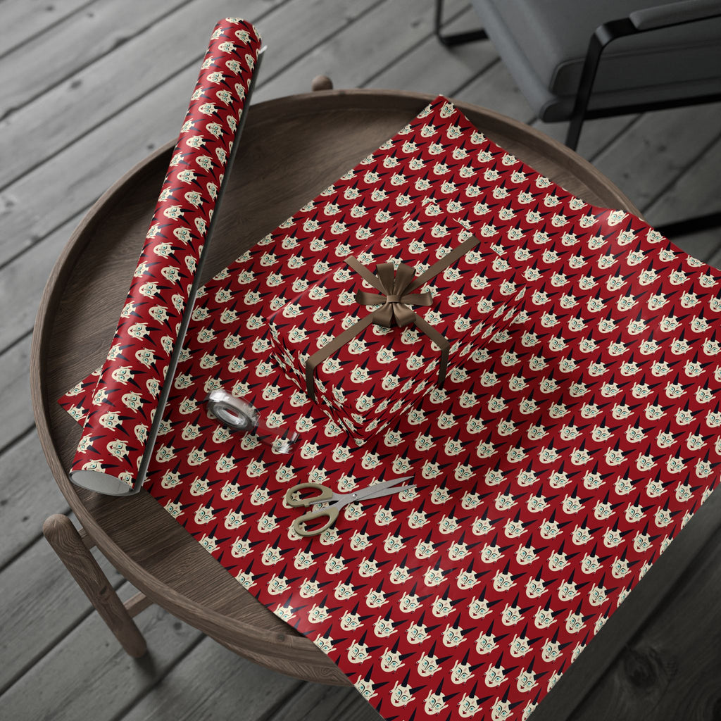 Halloween Creepy Demon Heads Wrapping Paper | Holiday Gift Wrapping Paper Roll