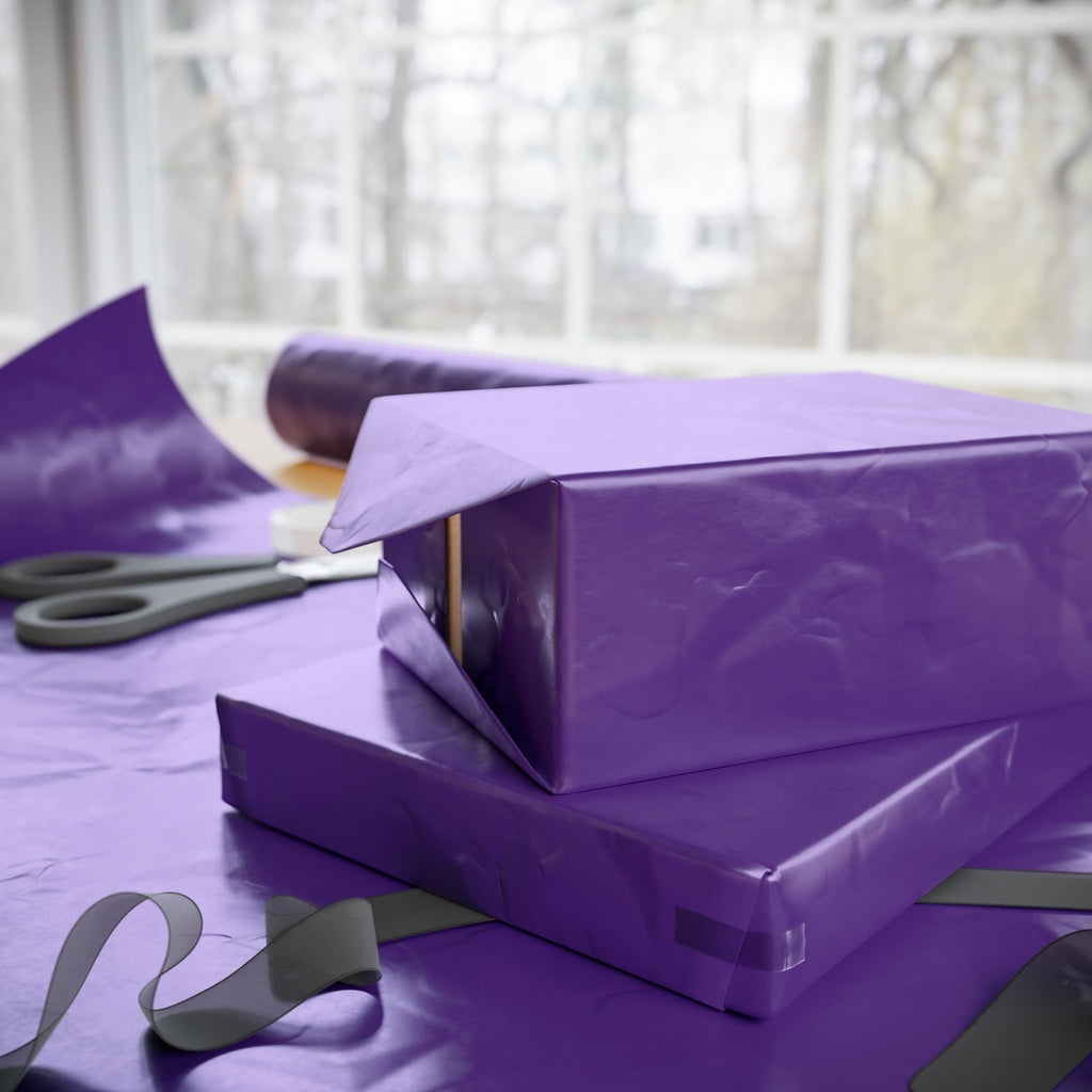 Solid Purple Wrapping Paper - Holiday Gift Wrapping Paper Roll