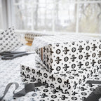 Mardis Gras Black & White Fleur De Lis Collage Wrapping Paper | Holiday Gift Wrapping Paper Roll