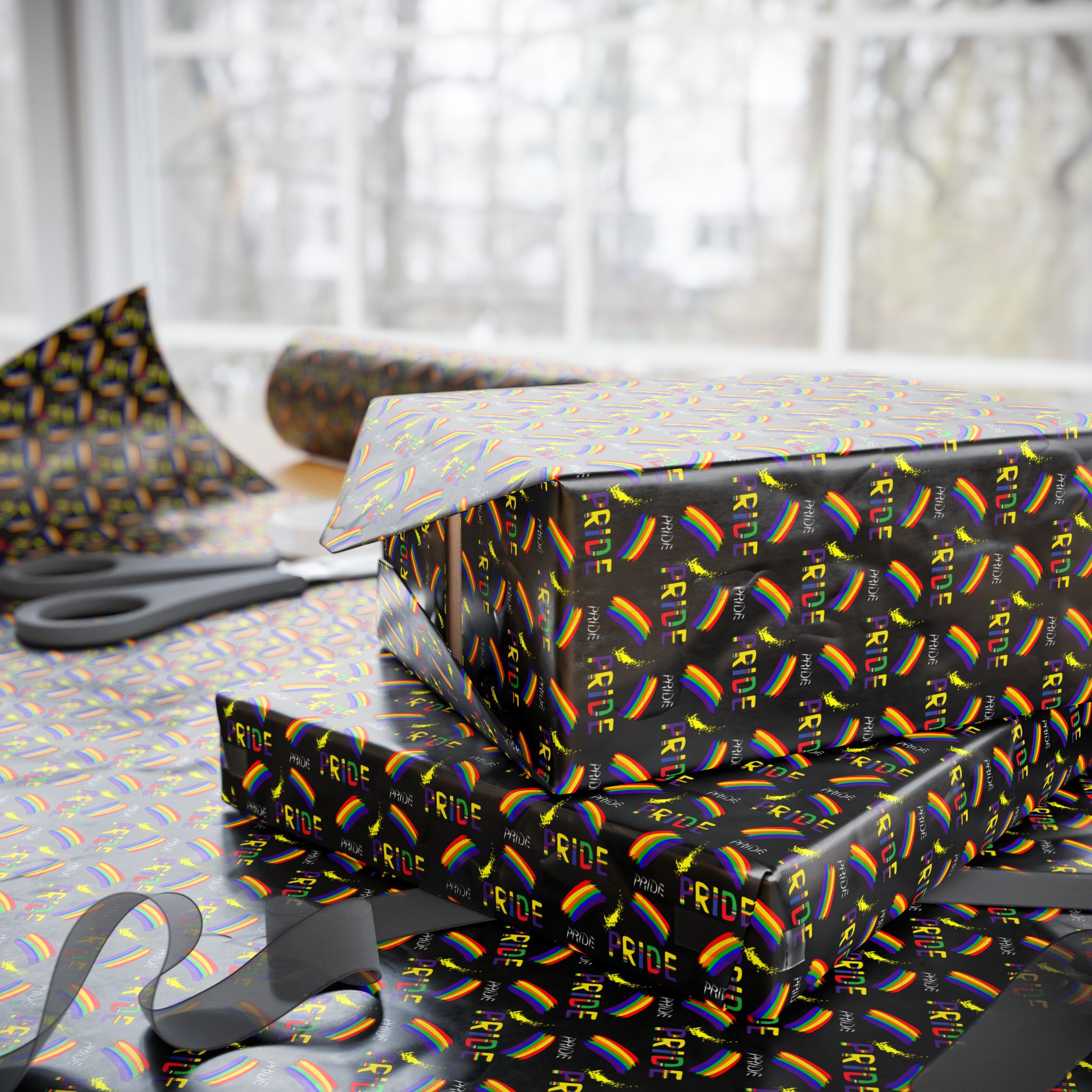 Gay Pride Rainbow Love Wins Wrapping Paper Design | Holiday Gift Wrapping Paper Roll
