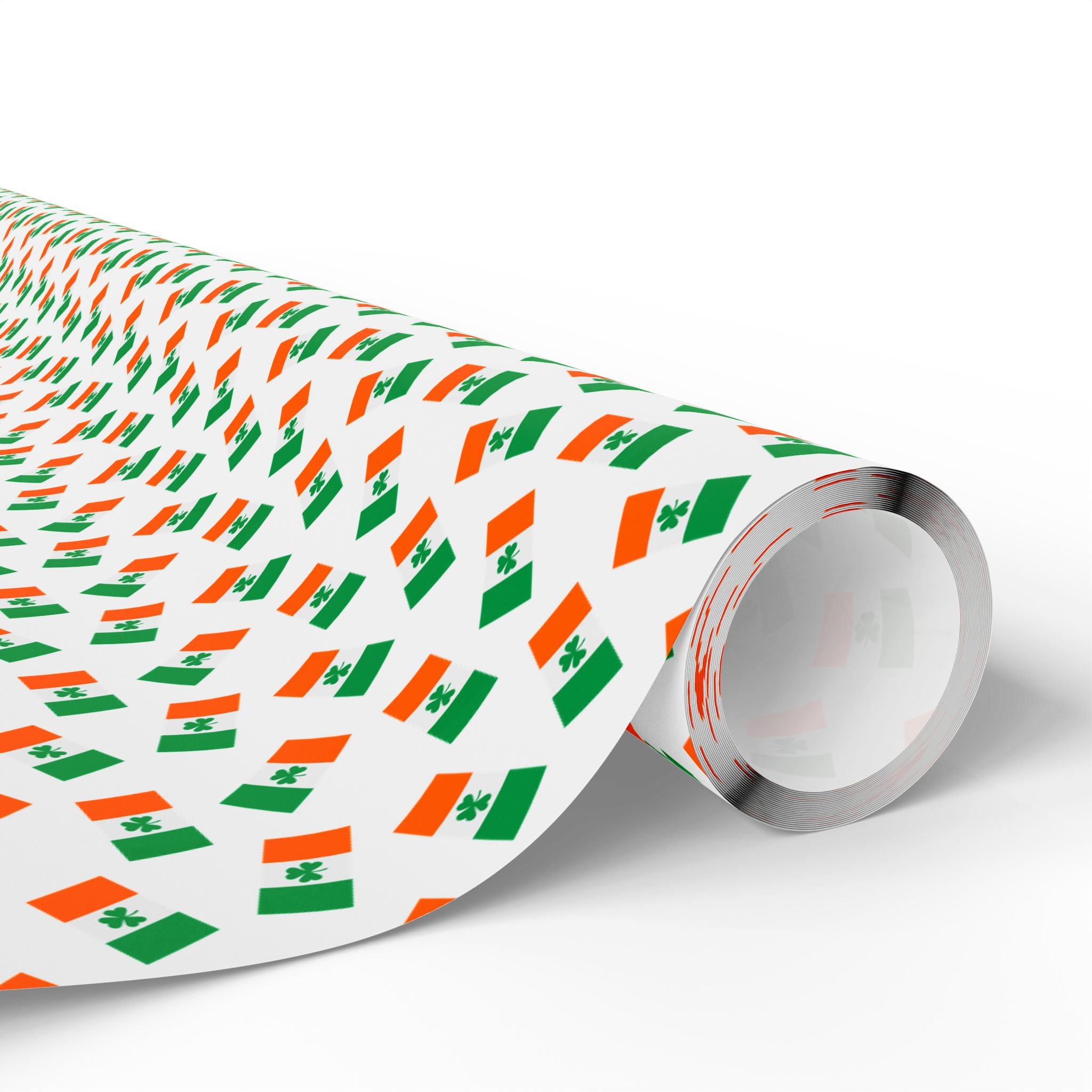 St Patrick's Day Irish Flags Wrapping Paper | Holiday Gift Wrapping Paper Roll