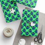 Halloween Horned Ghosts Wrapping Paper | Holiday Gift Wrapping Paper Roll