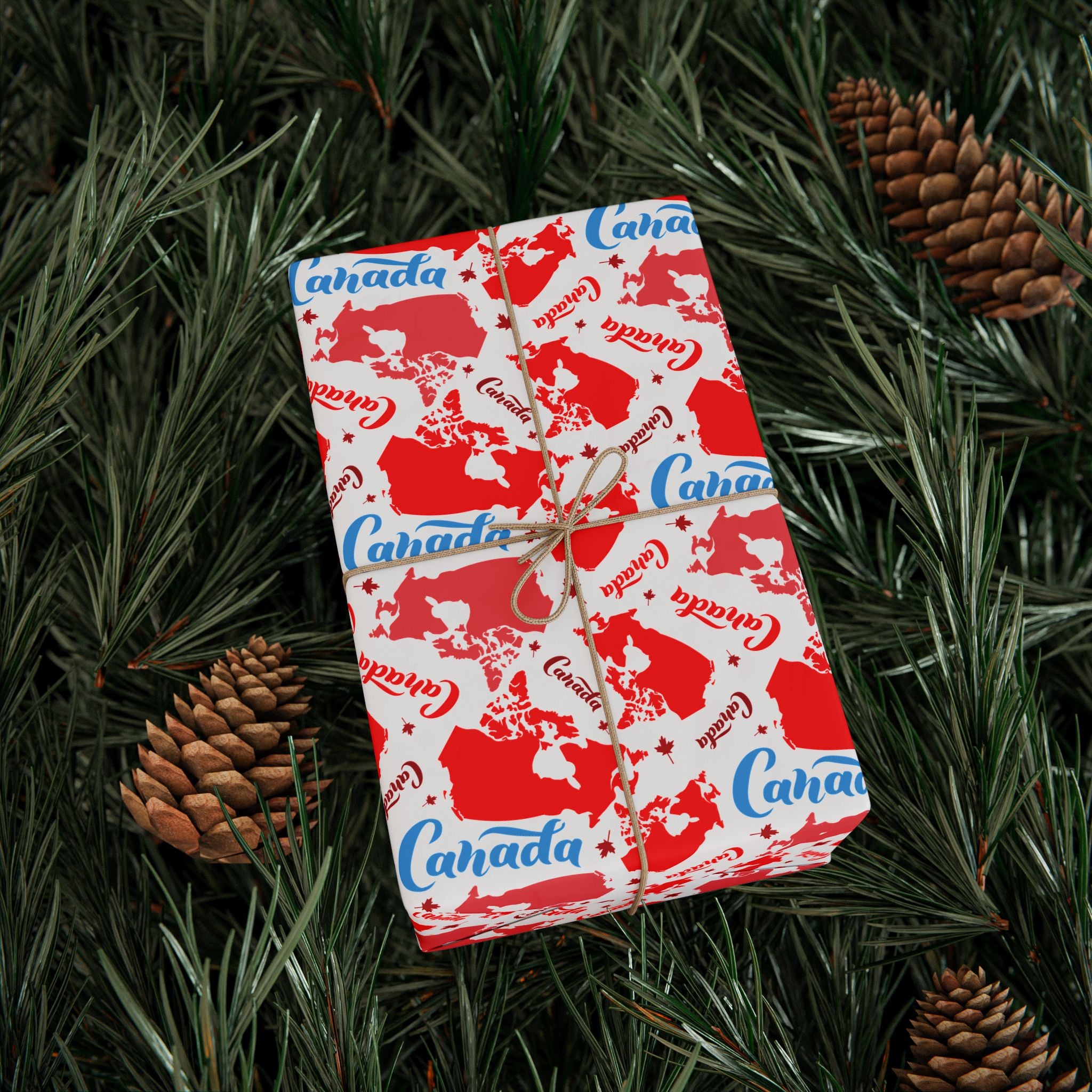 Canada Day Dominion Map Wrapping Paper - Holiday Gift Wrapping Paper Roll