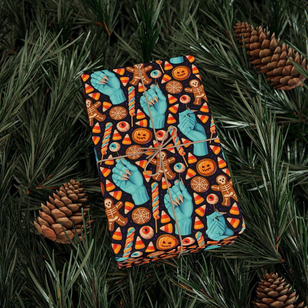 Halloween Sweet Candy Hands Wrapping Paper | Holiday Gift Wrapping Paper Roll