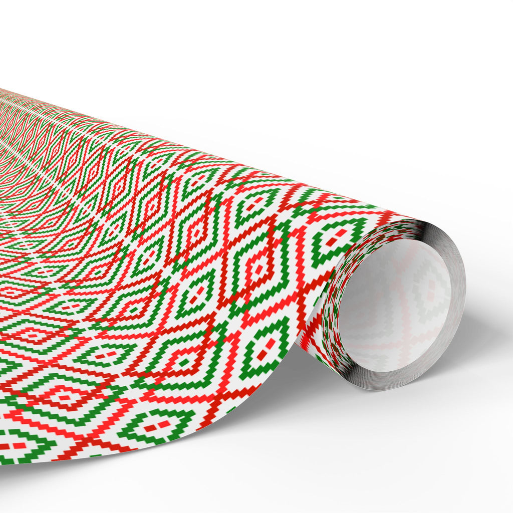 Christmas Diagonal Diamonds Wrapping Paper | Holiday Gift Wrapping Paper Roll
