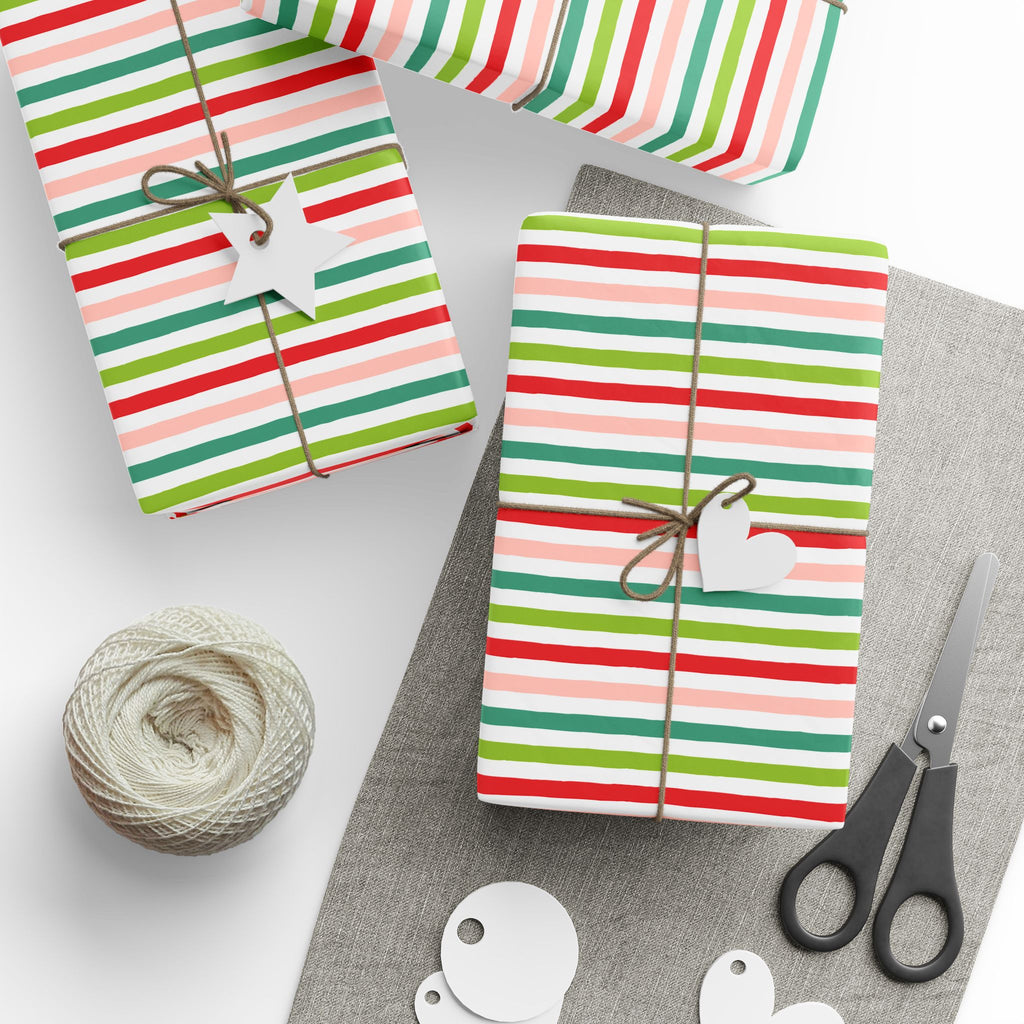 Stripe Design 001 Wrapping Paper - Holiday Gift Wrapping Paper Roll