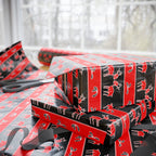 Christmas Ugly Red & Black Reindeer Wrapping Paper | Holiday Gift Wrapping Paper Roll