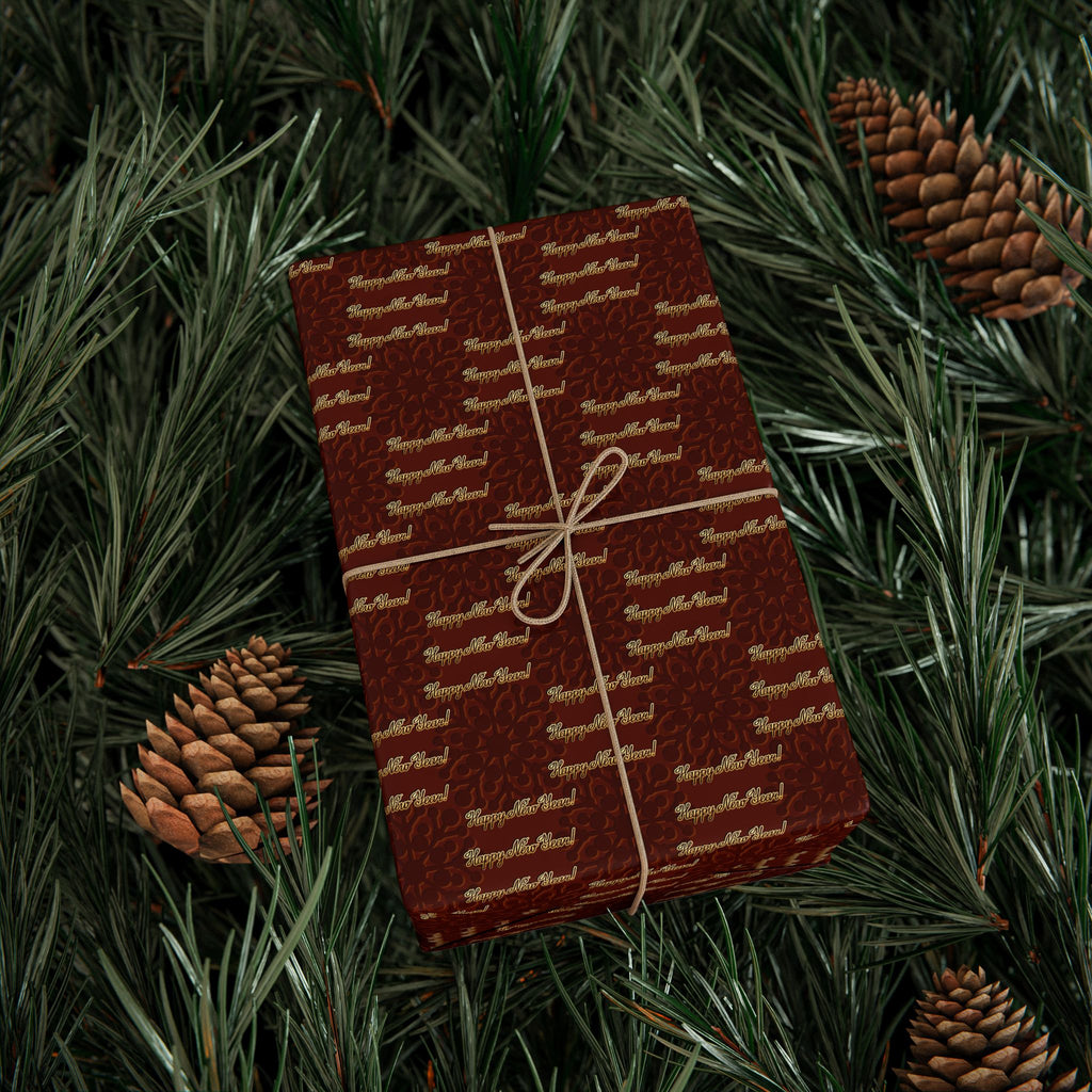 New Year's Golden Wishes Wrapping Paper - Holiday Gift Wrapping Paper Roll