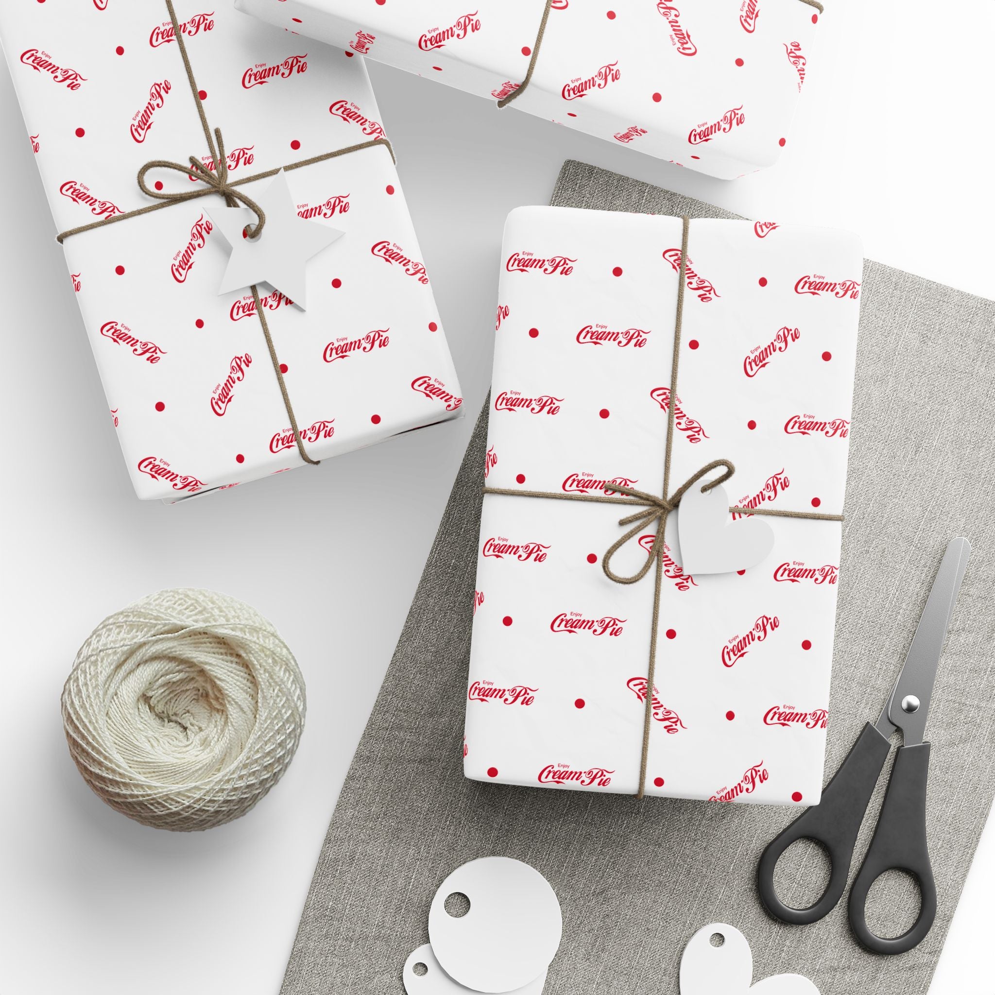 NSFW Cream Pie Spencerian Script Wrapping Paper - Holiday Gift Wrapping Paper Roll