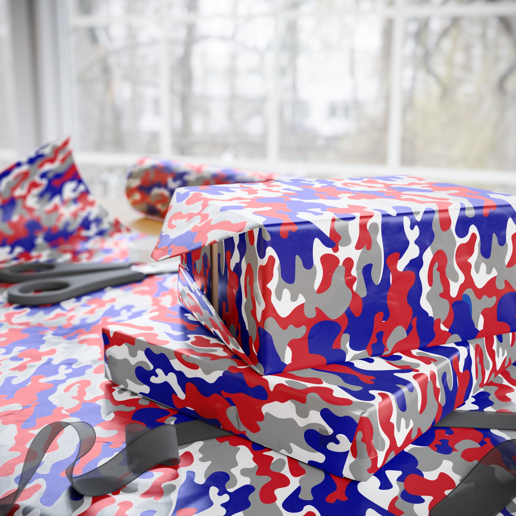 4th of July Patriotic Camo 2.0 Wrapping Paper | Holiday Gift Wrapping Paper Roll