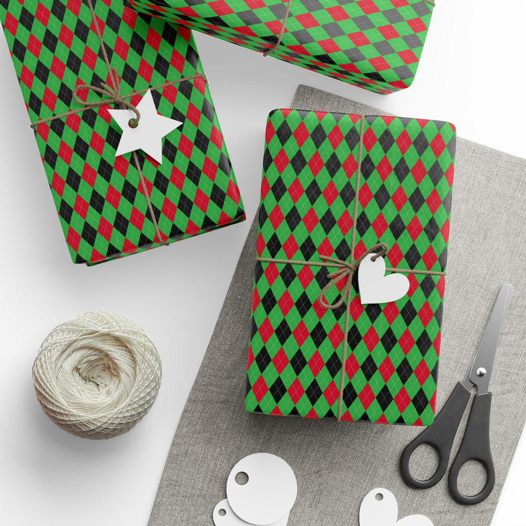 Argyle Design 007 Wrapping Paper - Holiday Gift Wrapping Paper Roll