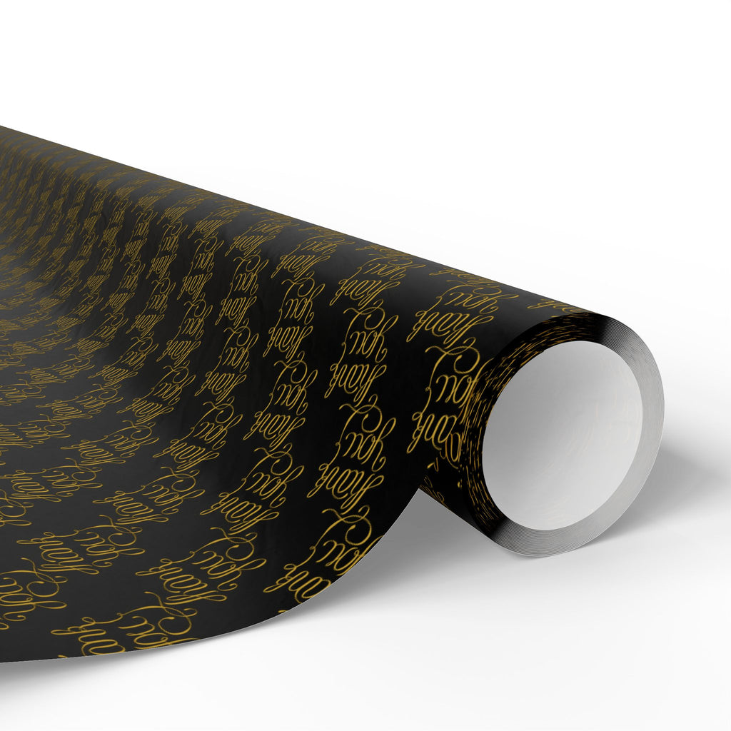 Thank You Cursive Gold Wrapping Paper Design | Holiday Gift Wrapping Paper Roll