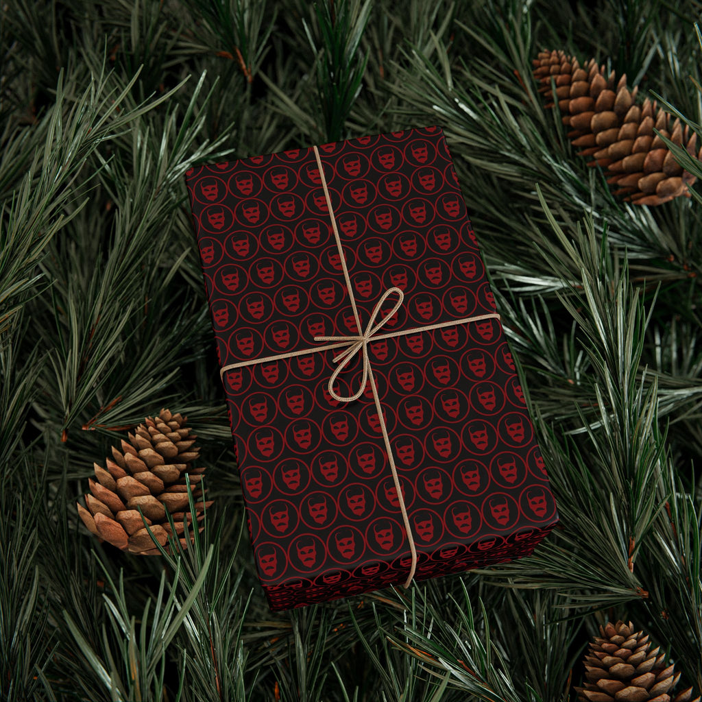 Halloween Gothic Demon Heads Wrapping Paper | Holiday Gift Wrapping Paper Roll