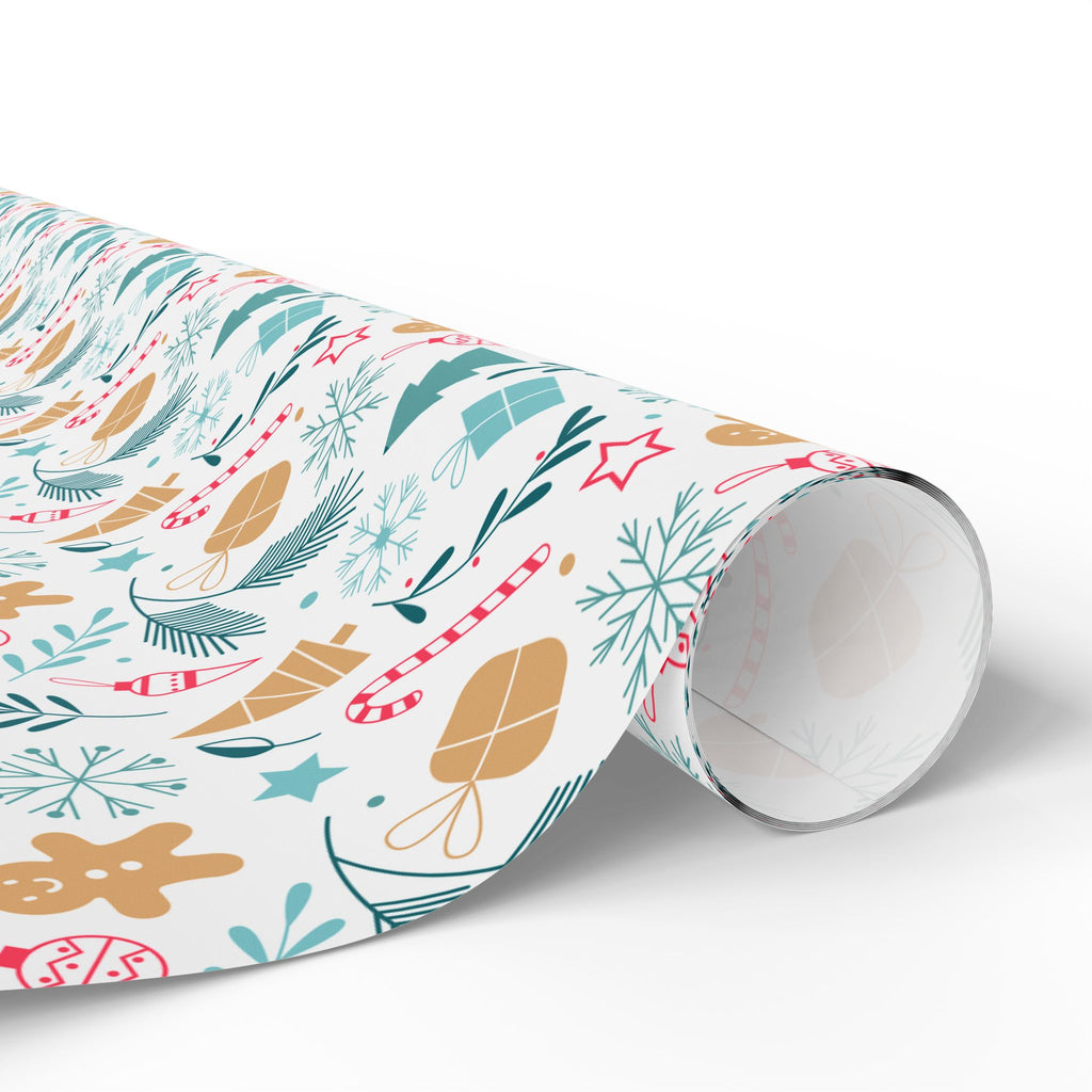 Christmas Geometric Winter Wrapping Paper | Holiday Gift Wrapping Paper Roll