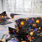 Christmas Blue Stockings Wrapping Paper | Holiday Gift Wrapping Paper