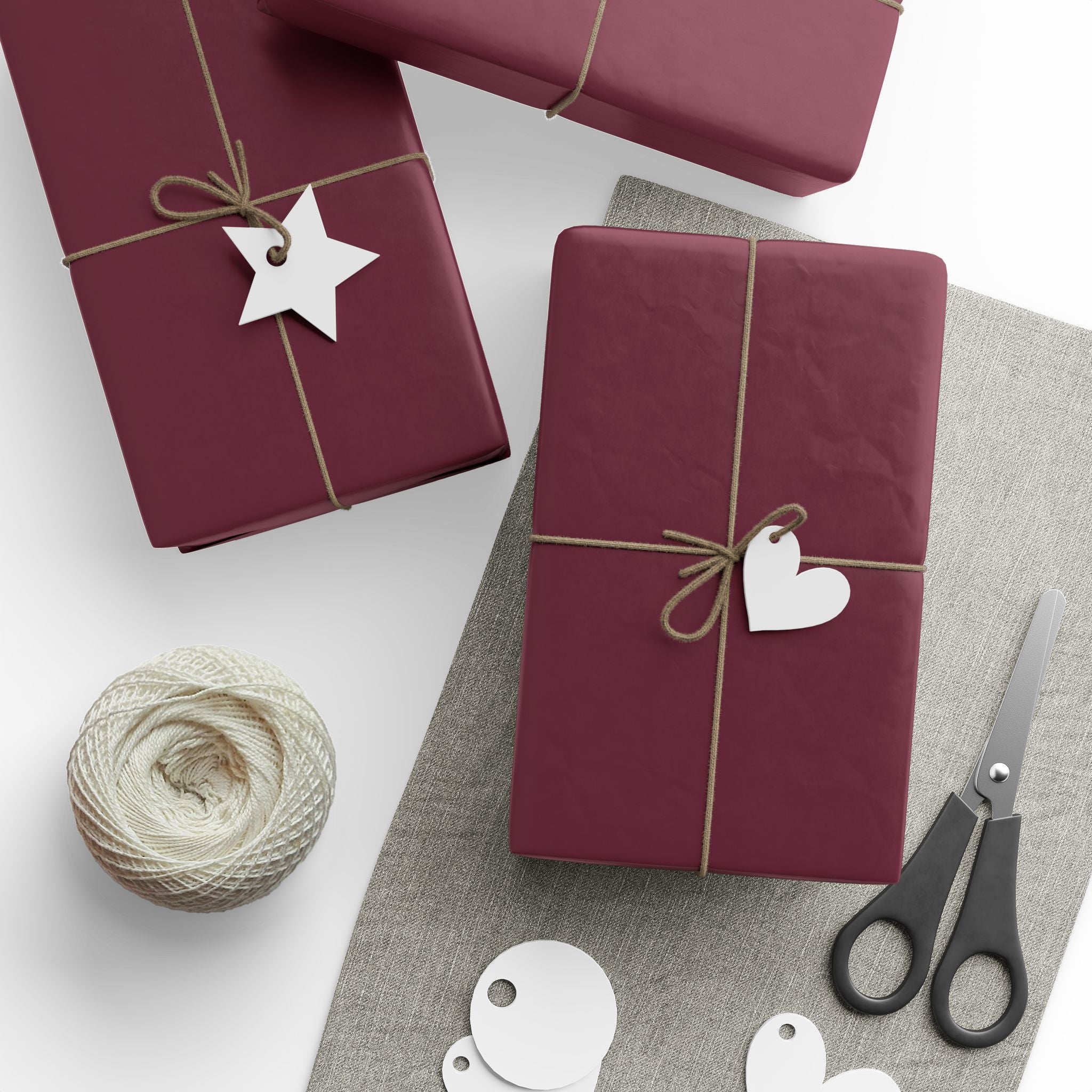 Solid Burgundy Wrapping Paper - Holiday Gift Wrapping Paper Roll