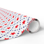 4th of July Checkerboard Stars Wrapping Paper | Holiday Gift Wrapping Paper Roll