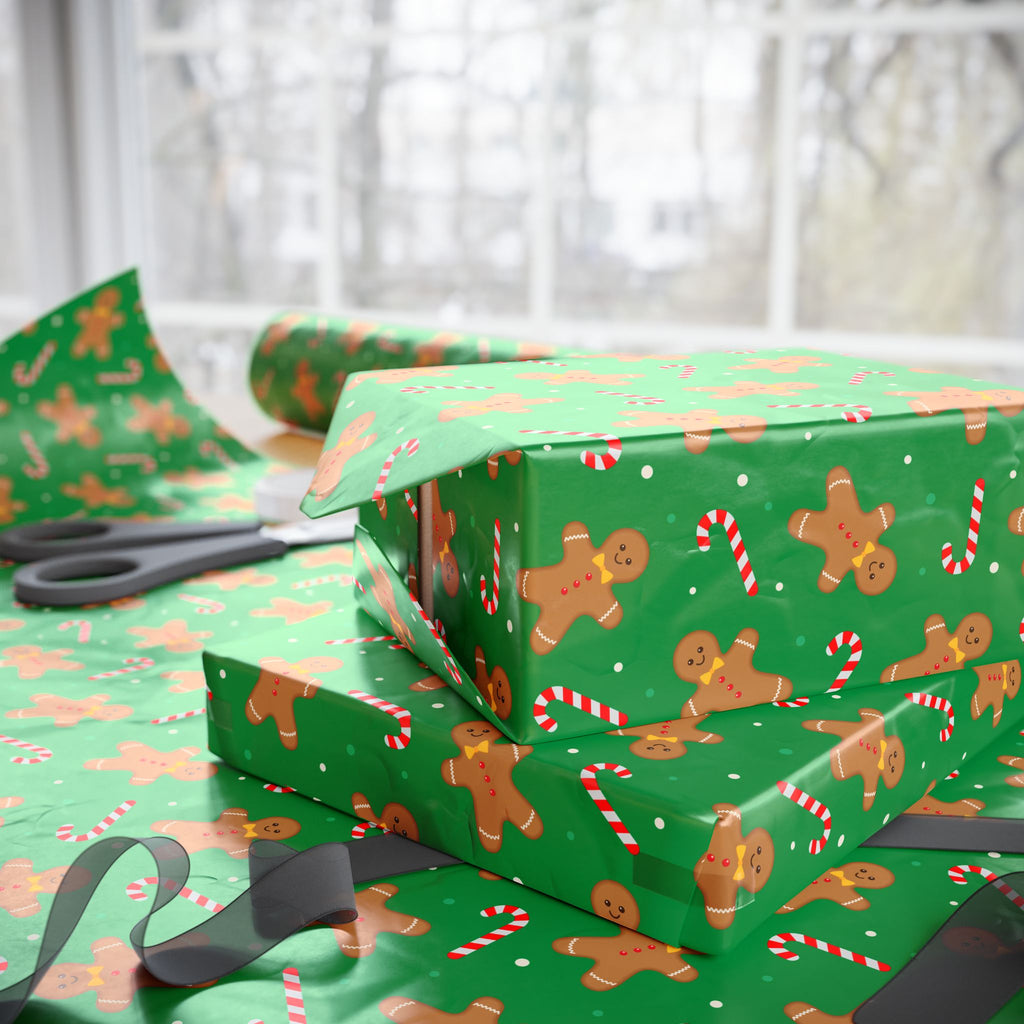Christmas Gingerbread Canes Wrapping Papers | Holiday Gift Wrapping Paper Roll