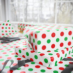 Christmas Red and Green Polka Dot Wrapping Paper | Holiday Gift Wrapping Paper Roll