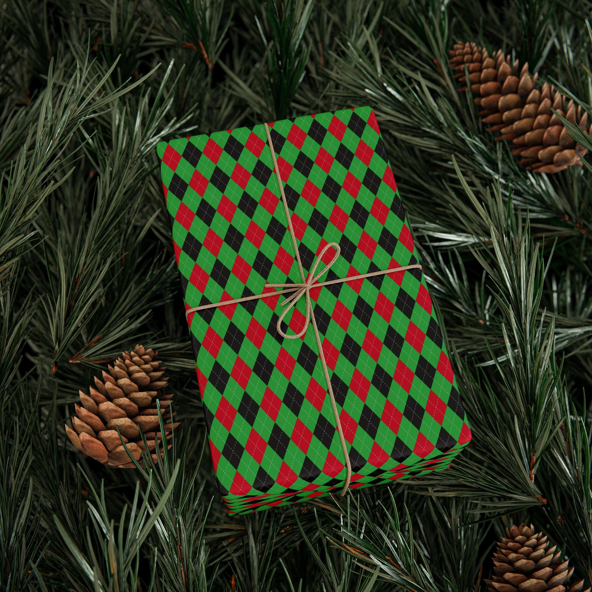 Argyle Design 007 Wrapping Paper - Holiday Gift Wrapping Paper Roll
