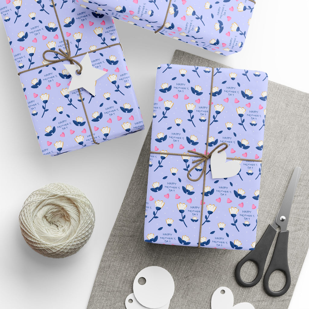 Mother's Day White Flowers Wrapping Paper - Holiday Gift Wrapping Paper Roll