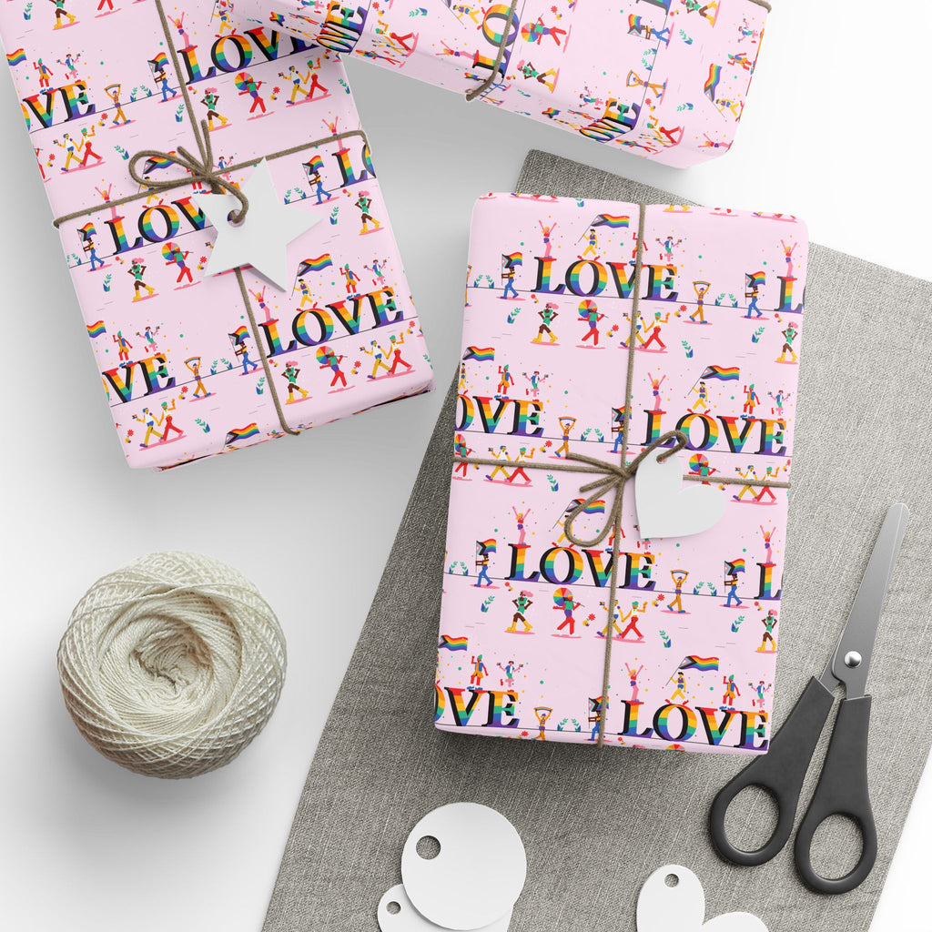 Gay Pride Love Parade Wrapping Paper Design | Holiday Gift Wrapping Paper Roll