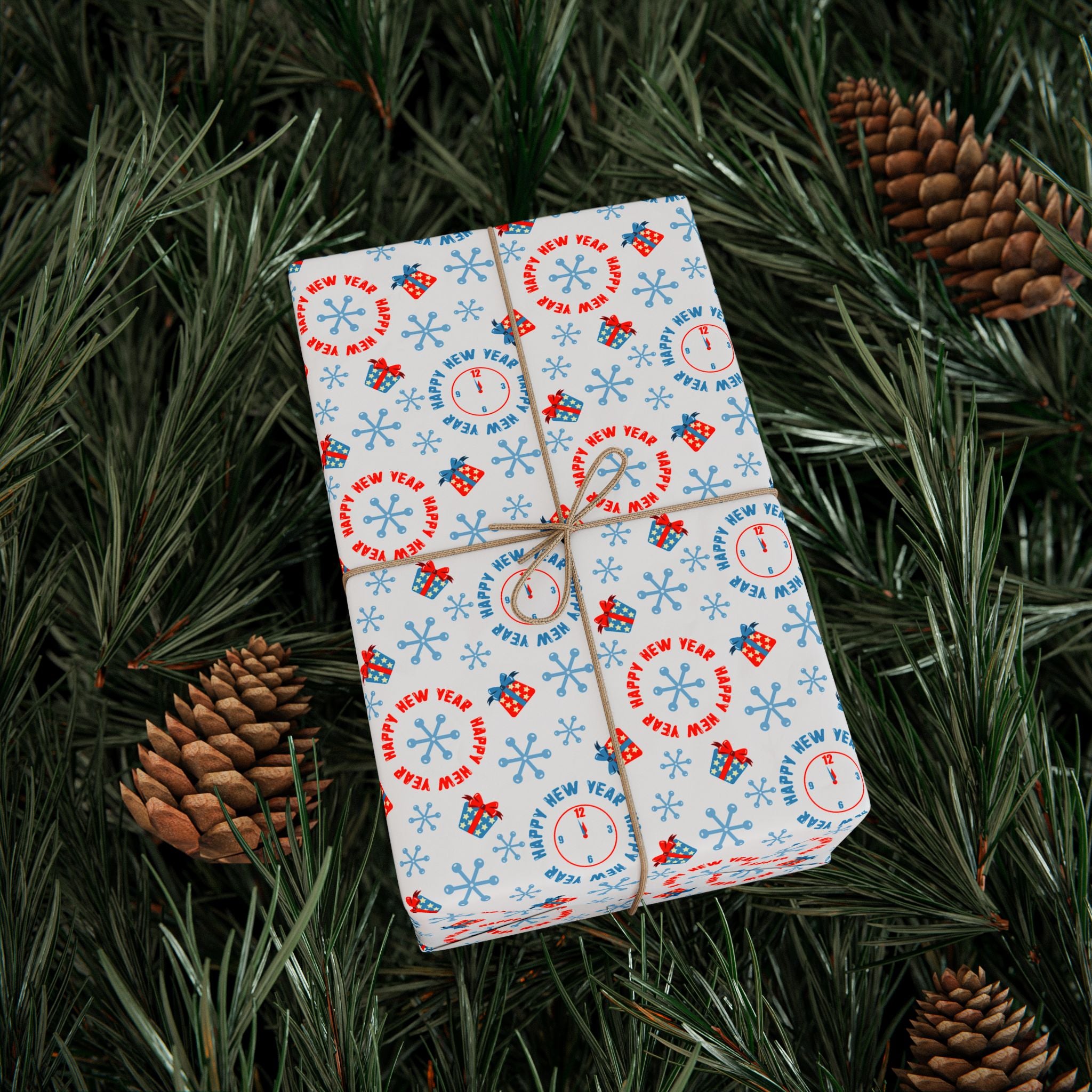 New Year's Countdown Wrapping Paper - Holiday Gift Wrapping Paper Roll