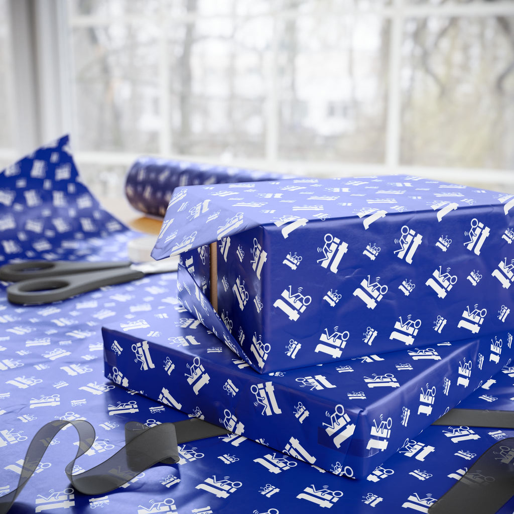 NSFW "F#ck It" Meme on Blue Wrapping Paper - Holiday Gift Wrapping Paper Roll