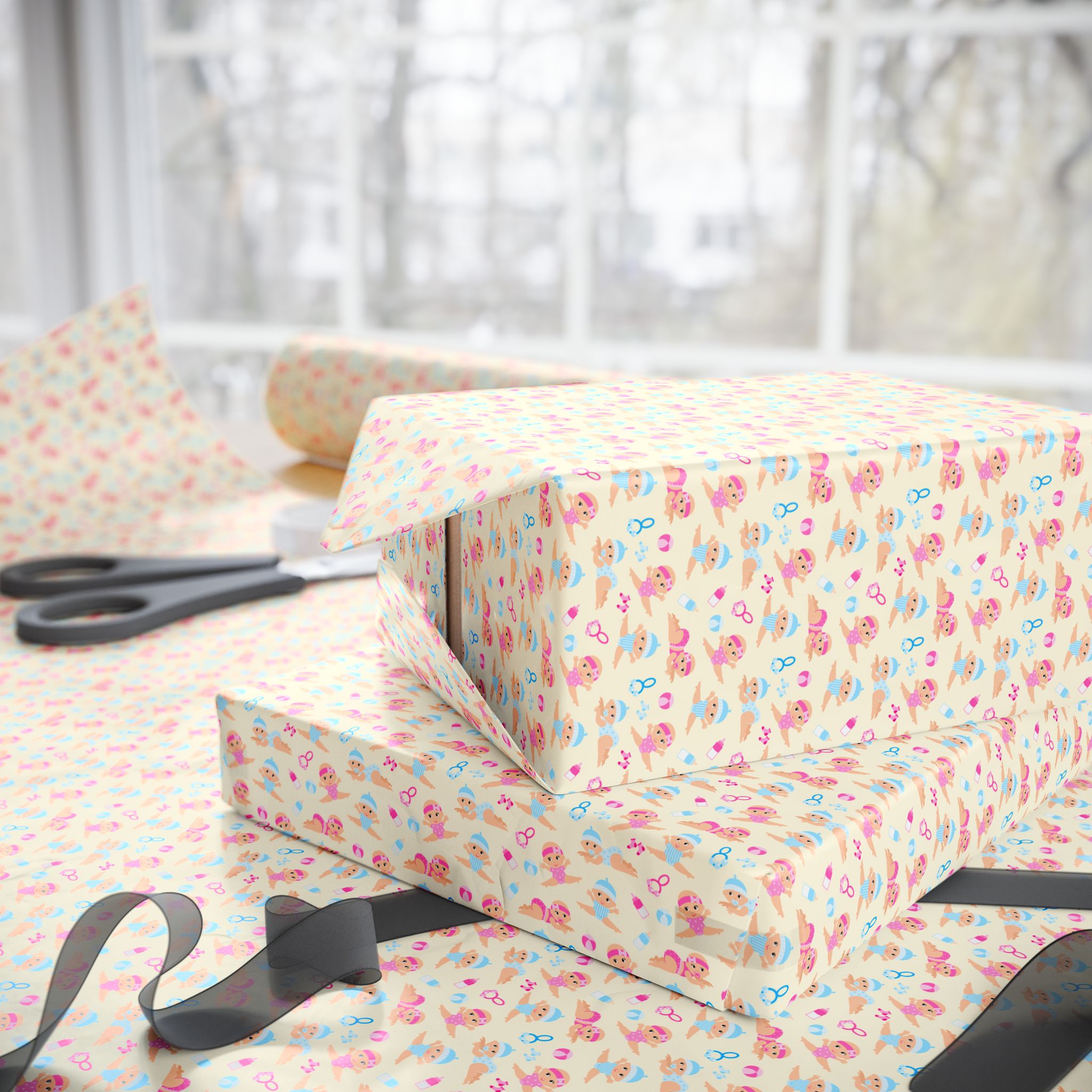 Baby Shower Wrapping Paper Design 003 - Holiday Gift Wrapping Paper Roll