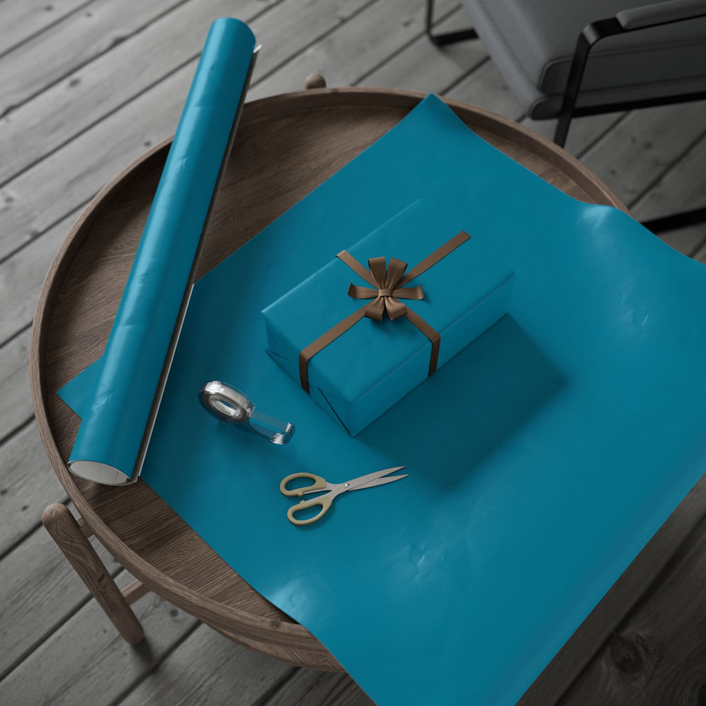 Solid Teal Wrapping Paper - Holiday Gift Wrapping Paper Roll
