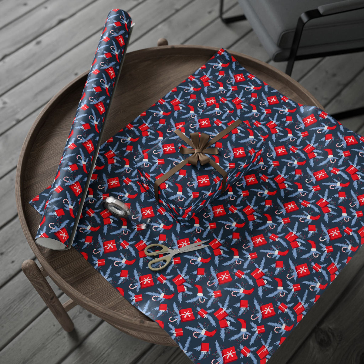 Christmas Blue Spruce Gifts Wrapping Paper | Holiday Gift Wrapping Paper