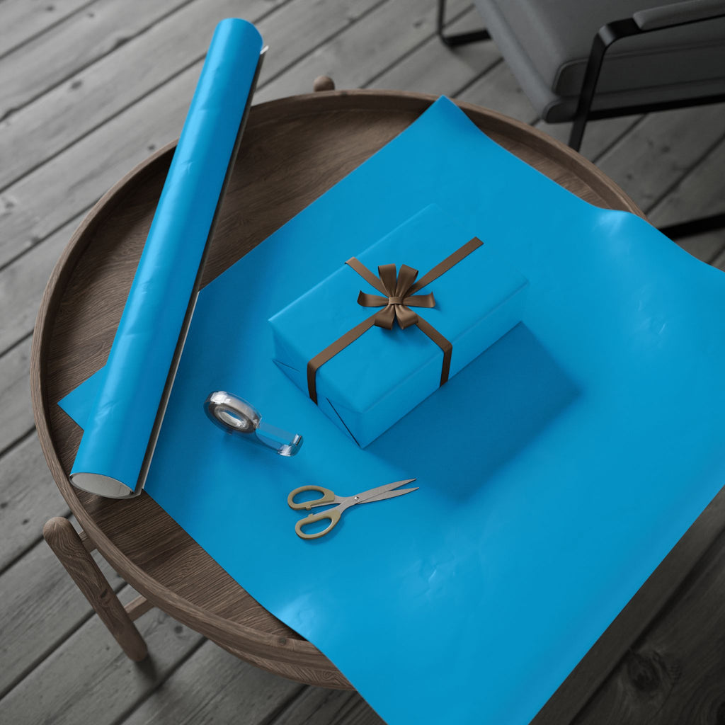 Solid Carolina Blue Wrapping Paper - Holiday Gift Wrapping Paper Roll