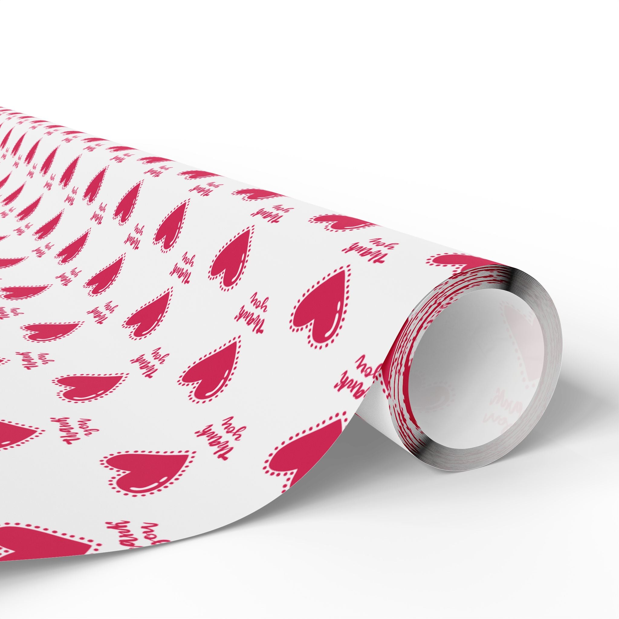 Thank You Beating Hearts Wrapping Paper Design | Holiday Gift Wrapping Paper Roll