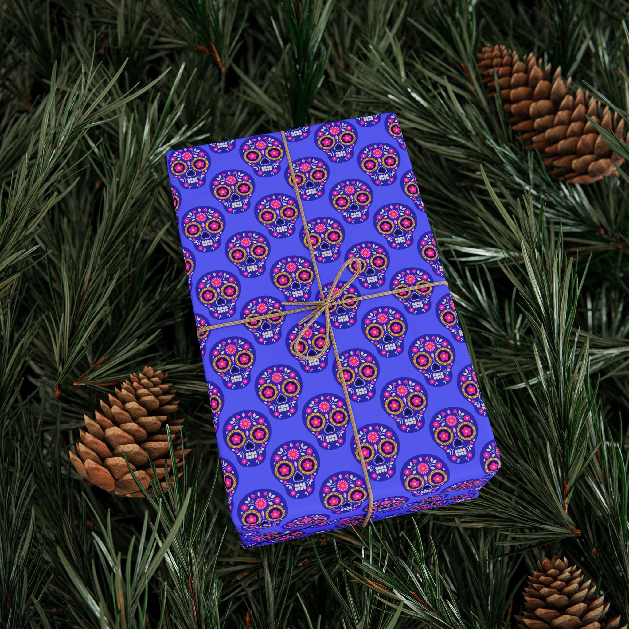 Day of the Dead Vibrant Sugar Skulls sWrapping Paper | Holiday Gift Wrapping Paper Roll